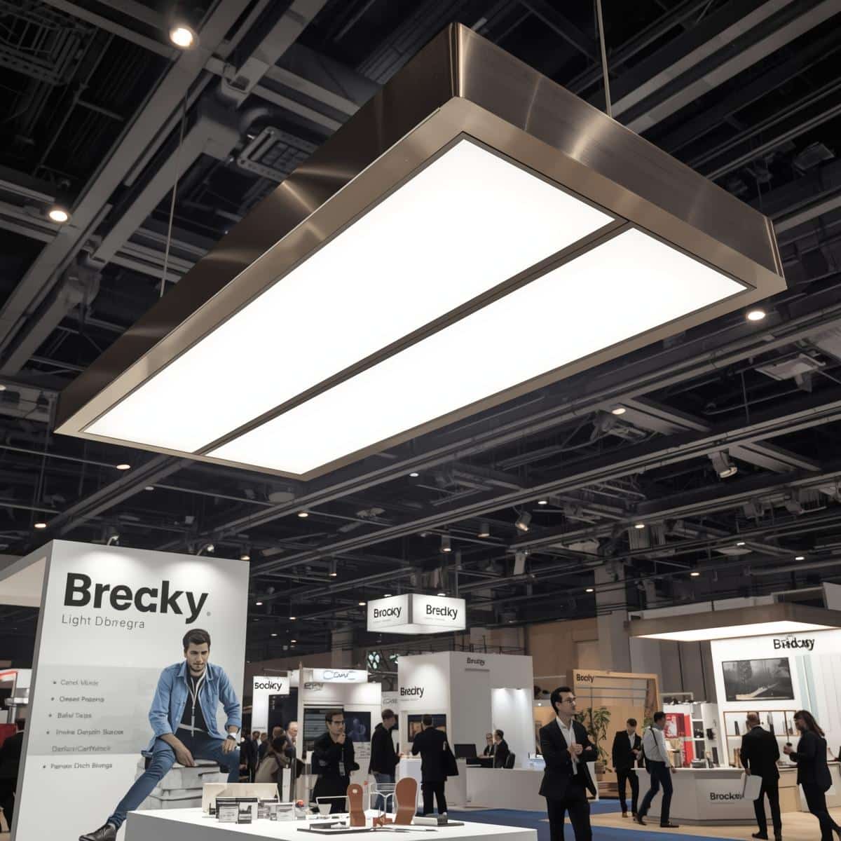 une image de luminaire de stand d'exposition, dans une foire professionnelle une image de luminaire de stand dexposition dans une foire professionnelle